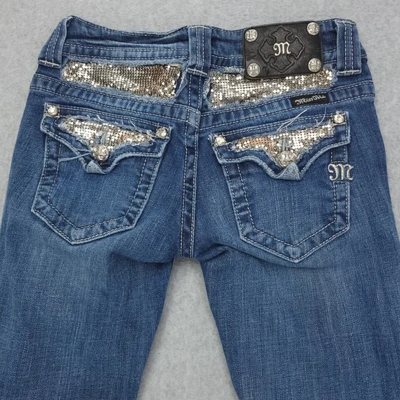 Miss Me Jeans Women's 25 Skinny Low Rise Med wash JP50025k-42 - Picture 3 of 12